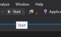 Start button at top of window